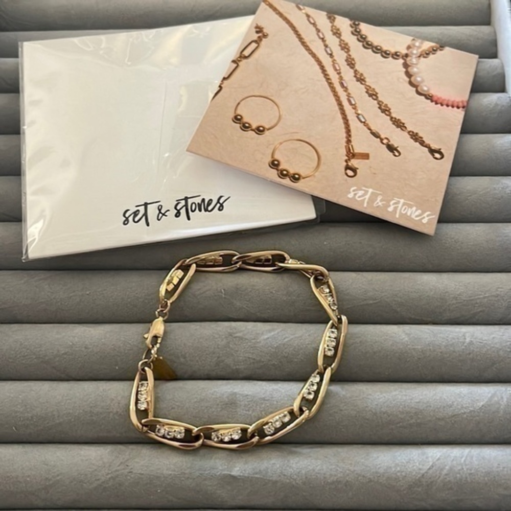 Anthropologie Set & Stone 14K Gold Monroe Bracelet. NWT